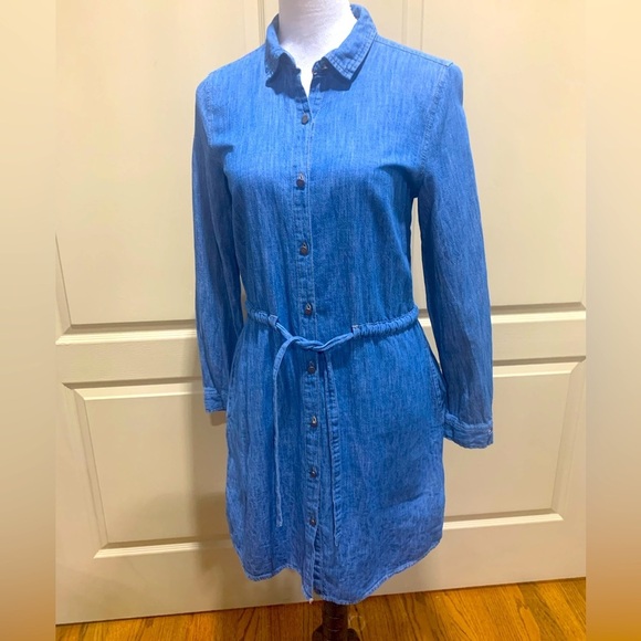 Tommy Hilfiger Long Sleeve Denim Button Down Dress M - Picture 1 of 9